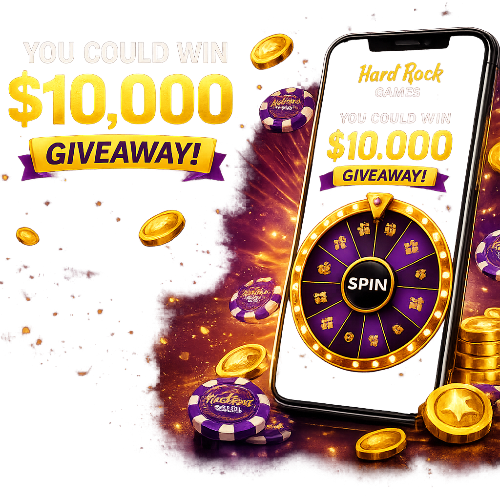 Phone showing giveaway prize wheel